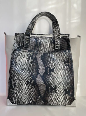 Simply Vera Wang Faux Snakeskin Handbag Tote Purse Shoulder Convertible Large - Image 1 of 4