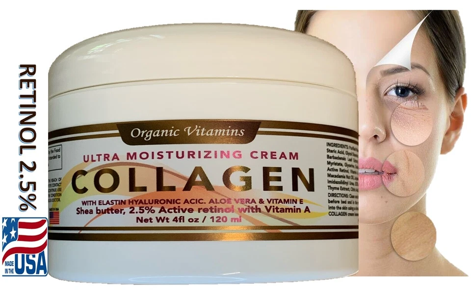COLLAGEN Day/Night CREAM Skin Moisturizer Rejunivating Anti Aging 4oz Jar Organi - Image 1 of 4