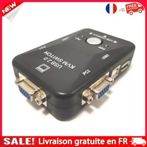 Adaptateur de sélecteur de commutateur KVM USB 2.0 VGA 2 en 1 pour moniteur de s - Afbeelding 1 van 12