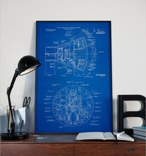 Mercury Spaceship Print | Mercury Blueprint Poster | NASA Poster