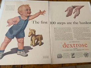 Vintage 1943 Dextrose The First 100 Steps Are The Hardest Learning To Walk ad - Imagen 1 de 1