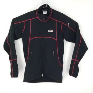 Louis Garneau Unisex Adults Softshell Cycling Jacket Black Red Zip Long Sleeve M - Picture 1 of 7