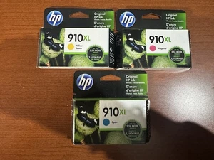 SET (3) HP Hewlett Packard 910 XL Tintenstrahlpatrone Magenta Gelb Cyan Ablaufdatum 2023 - Bild 1 von 5