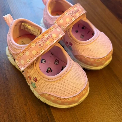 Disney Minnie Mouse Rosa Lunares Niñas Pequeñas Mary Jane Zapatos Talla 4 Foto 1 de 4