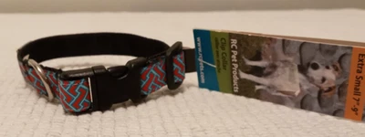 RC Pet Products Clip Dog Collar XSmall 5/8 wide 7”-9” Treds Red And Blue - Image 1 of 4