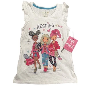 NWT Cynthia Rowley Girls Besties Tank Tops Shirt Size 4 (XS) NEW - Picture 1 of 5