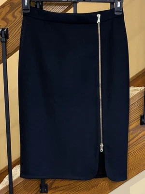 Falda lápiz J Crew doble cremallera frontal 100 % lana negra talla 2 Excelente Foto 1 de 4