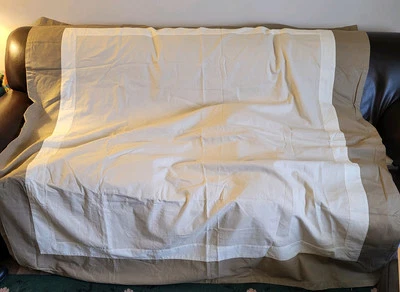 Beautiful Fieldcrest Luxury Nuetral Beige Tones Linen/Cotton Shower Curtain - Image 1 of 4