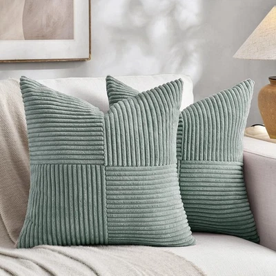 2 упаковки серые синие европейские декоративные наволочки 28x28 дюймов для дивана быть... - Изображение 1 из 4