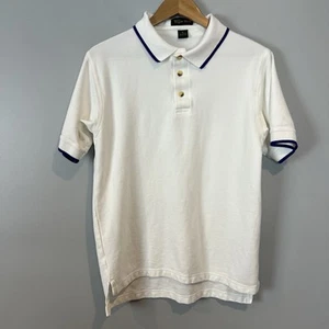 Tiger Hill White Polo Shirt Size Large Blue Trim Short Sleeve Unworn - Picture 1 of 7