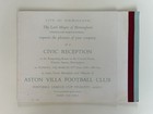 Aston Villa Civic Reception Invitation Birmingham 1977 League Cup Not Ticket