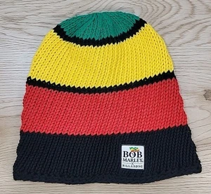 Bob Marley X Billabong Strick Beanie rot gelb grün Rasta Streifen - Bild 1 von 6