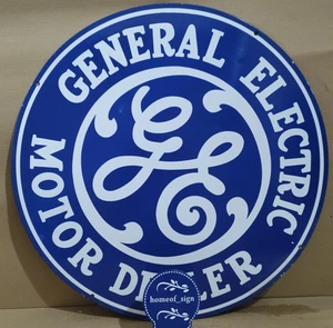 General Electric Motor Dealer Porcelain Enamel Sign 30 X 30 Inches 1 sides - Picture 1 of 7