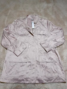 Neu mit Etikett Chicos Satin Utility Jacke Damengröße 3 US 16/18 pink durchgehender Reißverschluss Wanne GA4 - Bild 1 von 8