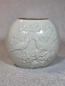 Vaso Lenox Quattro Stagioni Collezione Bordo Oro Colomba e Dogwood Albero Primavera - Foto 1 di 15