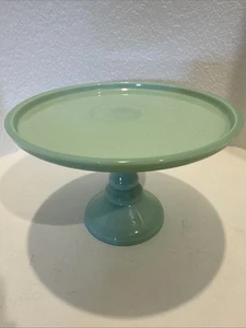 Jadeite Cake Stand Plate Jadeite Green Glass - Mosser USA - Picture 1 of 5