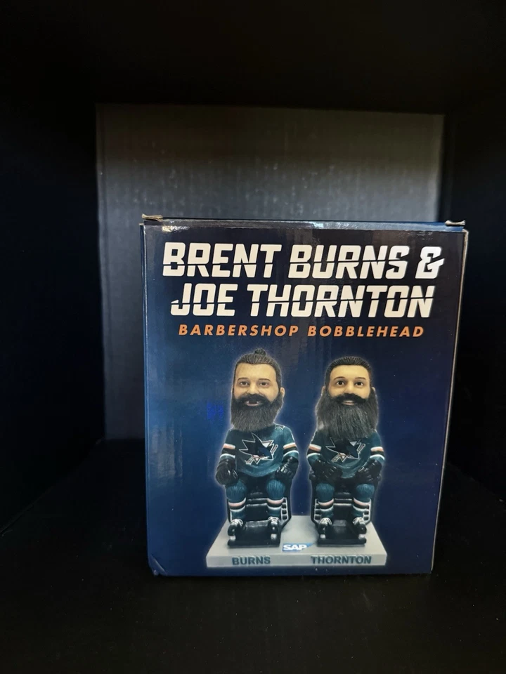 San Jose Sharks BRENT BURNS JOE THORNTON Barbershop Bobblehead SJ Bobble NIB - Image 1 of 1