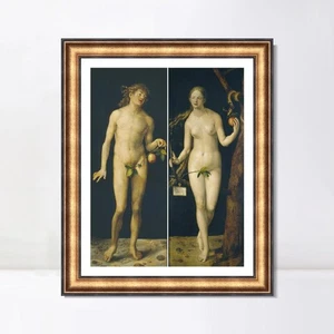 Lienzo enmarcado impresión de giclee Adán y Eva por Albrecht Dure decoración de oficina en casa - Imagen 1 de 16