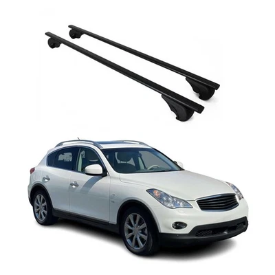 Racks de teto barras transversais suporte durável para Infiniti QX50 2014-2017 preto 2 peças - Imagem 1 de 4