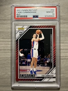 2021 Panini Instant Red Pistons Cade Cunningham Rookie #92 RC SP #/99 PSA 10 - Picture 1 of 2