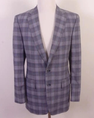 vintage 60s 70s Botany 500 Gray Brown Plaid 100% Wool Blazer Sportcoat SZ 40 L - Image 1 of 4