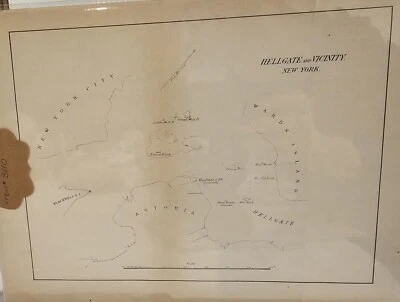 Mapa antiguo de 1896: Hellsgate & Vicinity, Nueva York, 9x12, detalle histórico Foto 1 de 4