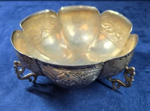 Cuenco de plata esterlina .925 vintage Maciel México patrón rosa azteca - Imagen 1 de 12