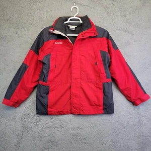 Columbia Jacket Youth 18/20 Red Gray Full Zip Rugged Peak Explorer Jacket Fleece - Picture 1 of 17