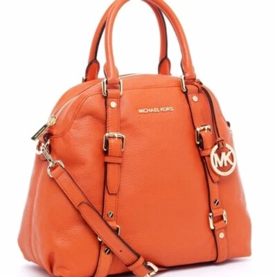 🌞BOLSO BANDOLERA GRANDE BOWLING MICHAEL KORS BEDFORD CINTURÓN NARANJA MANDARINA🌺NUEVO CON ETIQUETAS Foto 1 de 4