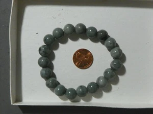Bracelet 39 Grams Stretch 19 of 11 MM Green Burmese Jade Jadeite Beads  - Picture 1 of 1