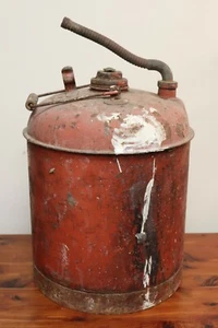 Vintage "Eagle" Oil & Gas Red 5 Gallon Metal Gas Can with Flex Spout Filler - Picture 1 of 12