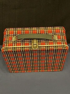 Vintage 1960er OHIO ART rot Tartan kariert Metall Brotdose keine Thermoskanne USA SCHÖN!! - Bild 1 von 14