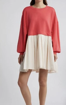 Sudadera Free People Eleanor en Capas Minivestido Talla XL Sandía De Gran Tamaño Nueva Sin Etiquetas Foto 1 de 4