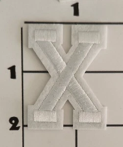 Parche Blanco 2" Letra "X" Hierro en Alfabeto Disfraz Uniforme Cosplay Upcycle - Imagen 1 de 1