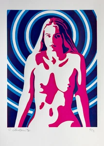 Girl Nude Screen print hand made original design woman female decorative art - Picture 1 of 1