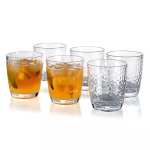 Hammered 15ounce Plastic Tumbler Acrylic Glasses Set Of 6 Clear - Picture 1 of 8