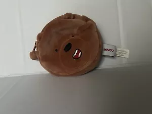 Miniso Cartoon Network We Bare Bear Grizz weiche Plüschmünze Geldbörse Tasche - Bild 1 von 6