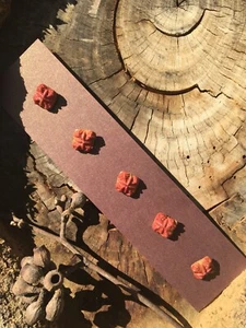 5 x Red-Orange Australian Gumnut Buttons - Handmade Natural Wood - Picture 1 of 8
