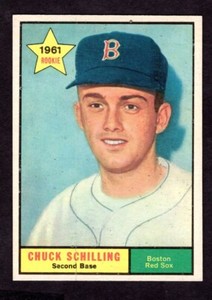 1961 TOPPS CHUCK SCHILLING CARD NO:499 NEAR MINT CONDITION