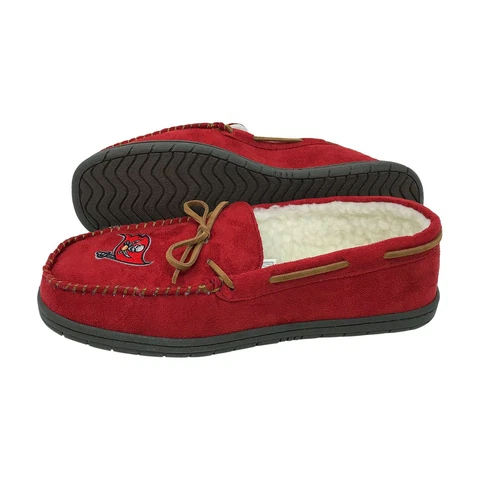 NFL Moccasin Slippers Tampa Bay Buccaneer's Men's M/L sizes Sherpa Lined - Comfy Cover