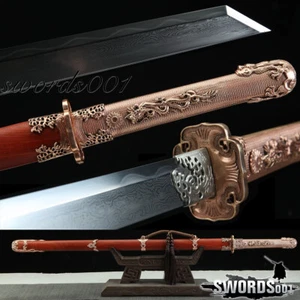 Clay Tempered Chinese Masterpiece Sword Tang Dao Sharp Exquisite Copper Fittings - Picture 1 of 15