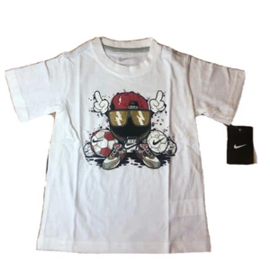 NWT NIKE TEE Boys T-Shirt Athletic Cut SS White Size 4 Retail $18 Soccer - Picture 1 of 7