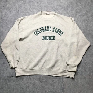 Vintage Oneita Power Sweats Colorado State Rams Music Sweatshirt Mens XL Gray - Picture 1 of 12