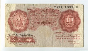 Banconota 10 scellini 1940-48 Londra Inghilterra Banca d'Inghilterra WC211 - Foto 1 di 2