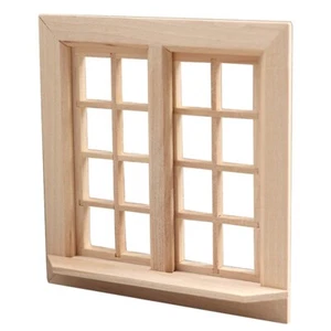 Muebles para casa de muñecas de madera 16 paneles doble ventana 1:12 miniatura accesorios hágalo usted mismo - Imagen 1 de 4