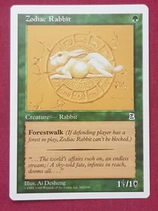 Magic The Gathering PORTAL THREE KINGDOMS ZODIAC RABBIT green card MTG P3K - Picture 1 of 2