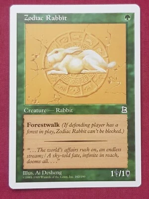 Magic The Gathering PORTAL THREE KINGDOMS ZODIAC RABBIT green card MTG P3K - Image 1 of 2
