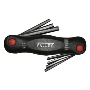 9 Pc. Folding Hex Keys Allen Wrench Set SAE 5/64"-1/4" - Picture 1 of 1