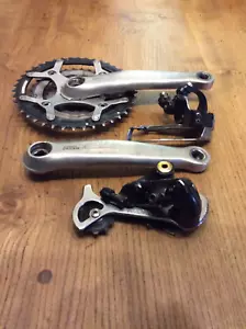 Shimano LX Cranks Chainset M569 & RD M567 + LX FD-M567 Derailleur Set Retro - Picture 1 of 9