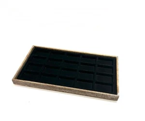 Rustic Dark Oak Stained Wood 20 Space Arrowheads Relics Display Stackable Tray - Picture 1 of 4